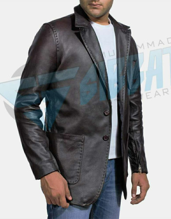 Men Leather Blazer