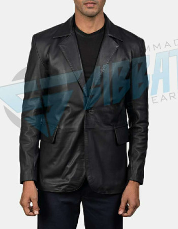 Men Leather Blazer